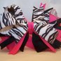 Boutique Hot Pink and Black Zebra Hair Bow