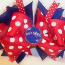 Boutique Texas Rangers Bottle Cap Hair Bow
