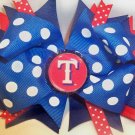 Boutique Texas Rangers Bottle Cap Hair Bow