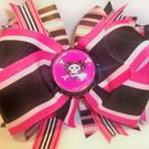 Boutique Pink Punk Rocker Skull Hair Bow