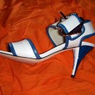 NEW Versus Buffalo Leather Shoes, size 38, blue & white