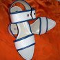 NEW Versus Buffalo Leather Shoes, size 38, blue & white