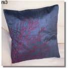 Ash ( dark gray ) Embroidered Raw Silk Cushion Cover ( rs 3) Set of two