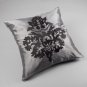 Gray and Black Damask Embroidered Cushion Cover