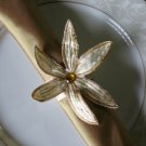 Gold Flower Napkin ring and Gold Napkin ( set of 6)