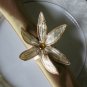 Gold Flower Napkin ring and Gold Napkin ( set of 6)