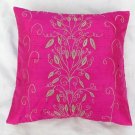 Simply  luxury pink raw silk cushion cover