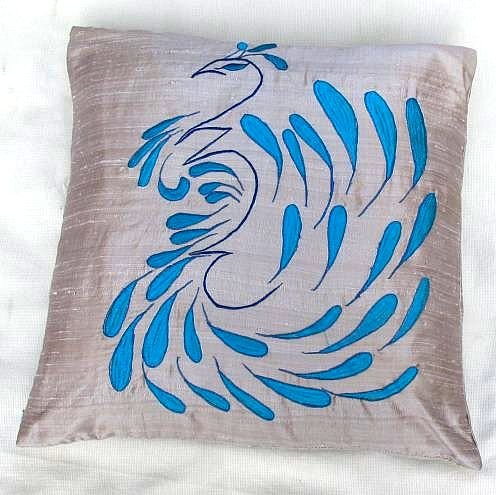 Simply luxury gray raw silk cushion cover
