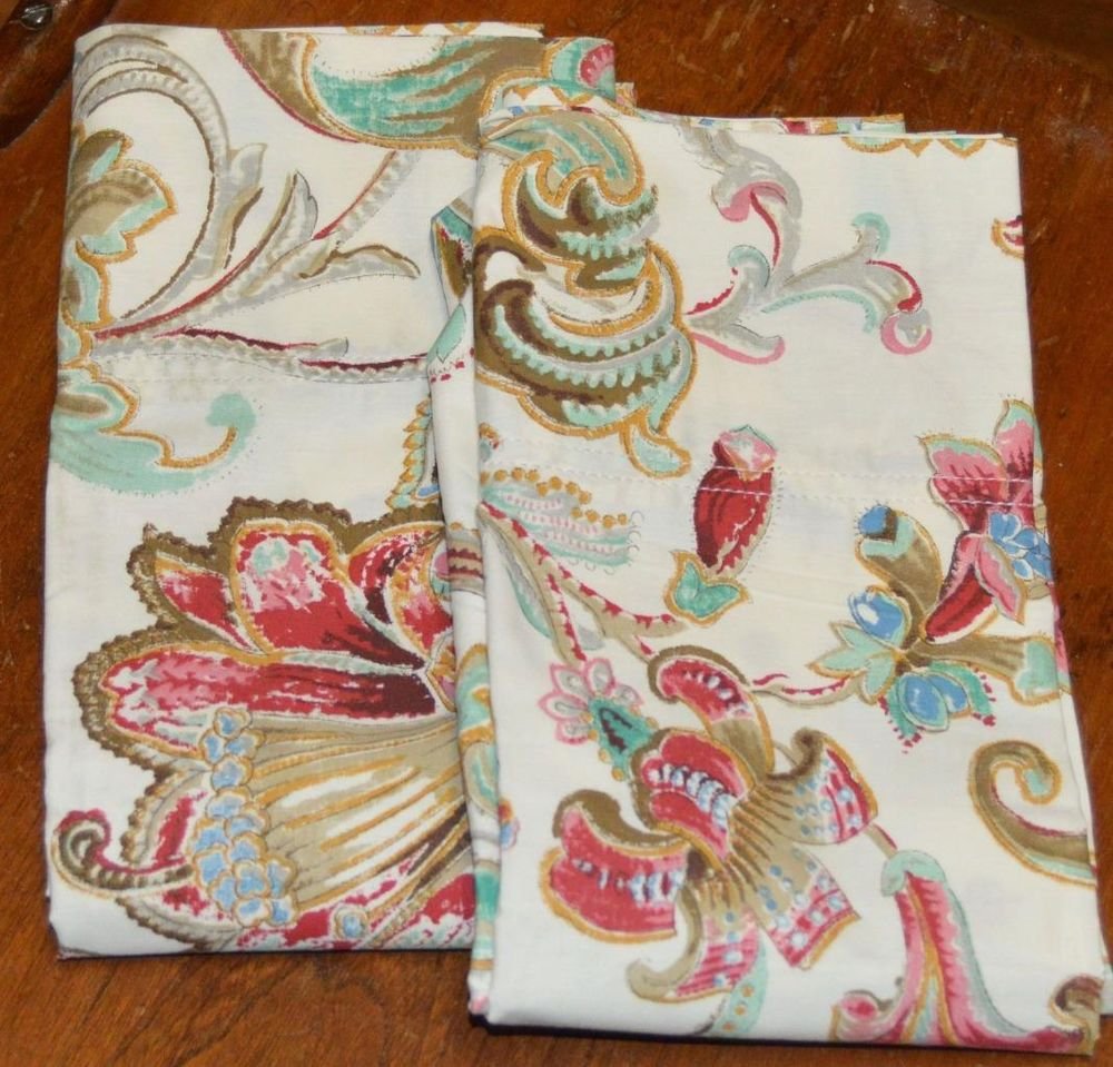 RALPH LAUREN Antigua Floral KING PILLOWCASES NEW