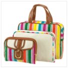12895 Candy Stripe Cosmetic Bag Trio