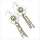 12958 White Magnolia Earrings