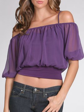 Arden B Black Chiffon Cropped Blouse Top XS Extra Small