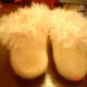 Hand crochet wool felted ladies slippers
