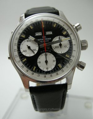 Vintage Men's Breitling Wakmann Triple Date Chronograph Watch