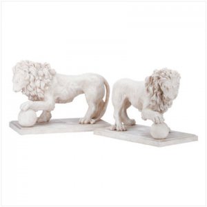 Alabastrite Garden Lion Pair