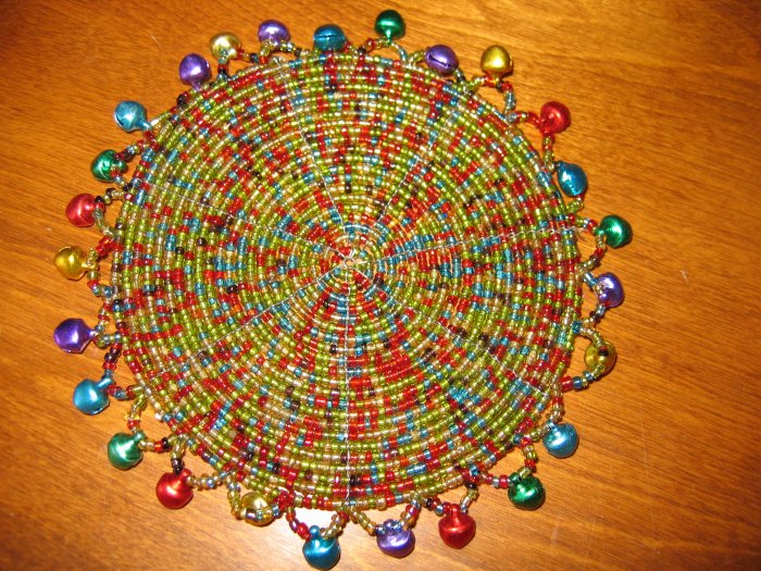 PIER ONE MULTI COLOR BEADED COASTERS SET OF 2