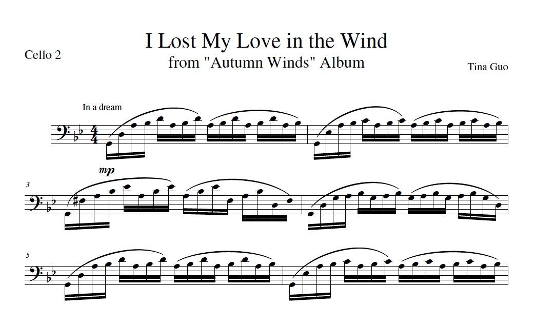 'I Lost My Love In The Wind' Cello Duet - Composed by Tina Guo