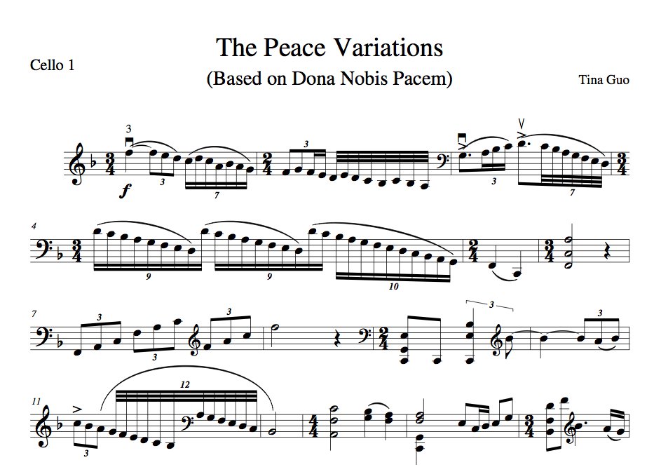 'The Peace Variations' Cello Duet - Composed by Tina Guo