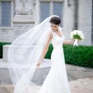 White Single Tier Plain Soft Tulle Wedding Veil Bridal Veil VG1030
