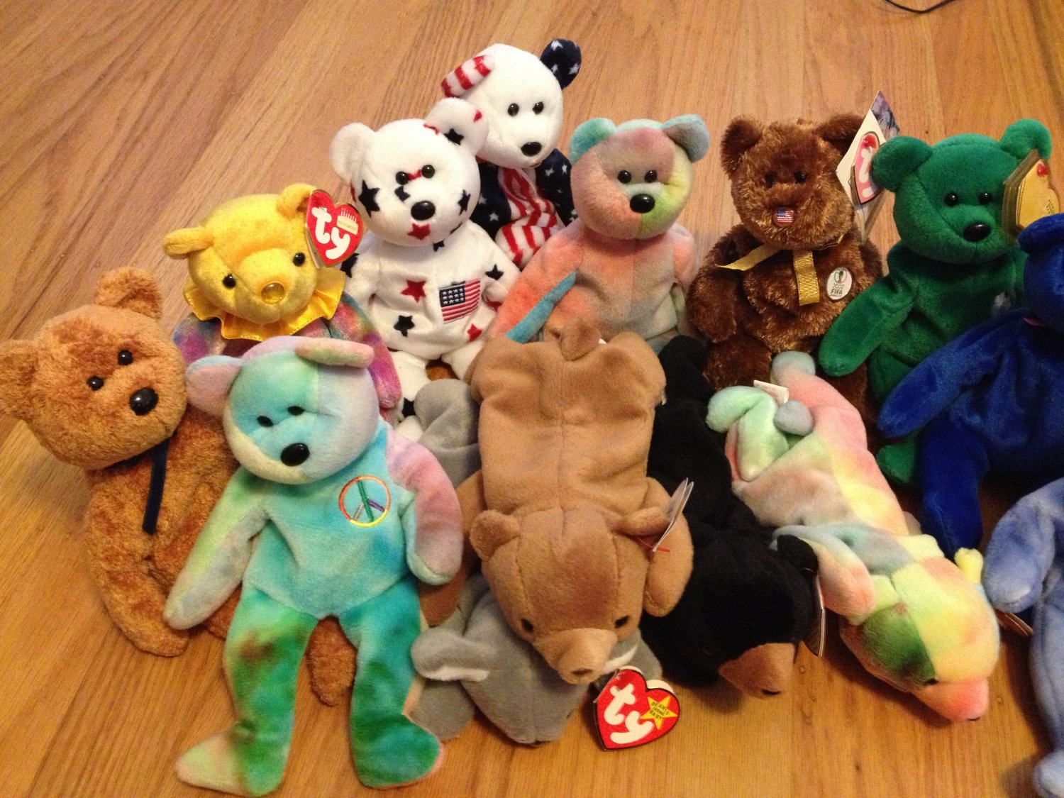 RARE! Lot of 22 Beanie Baby Bears! Princess, Valentino