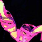 Nine West Purple Leather Strappy Sandal Slip Shoe 7.5B