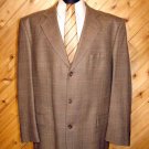 Stafford Mens Brn Tweed 3 Btn Wool Blazer 42R +Silk Tie
