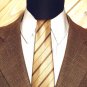 Stafford Mens Brn Tweed 3 Btn Wool Blazer 42R +Silk Tie