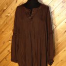 Lotustraders Chocolate Brown Blouse Tunic Top OSFA NWT