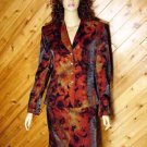Lord Taylor Multi Earthtone Floral Skirt Suit Outfit 12