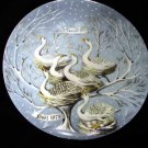 Haviland Limoges Hetreau Xmas 1975 Plate Geese A'Laying