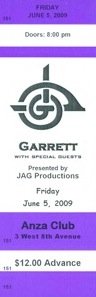 GARRETT CD RELEASE TICKETS