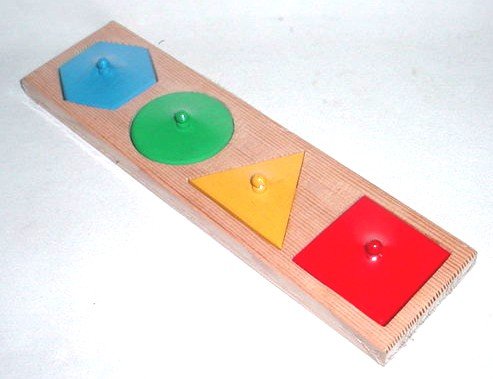 Wooden Shape puzzles Diamond, Square, Triangle, Circle