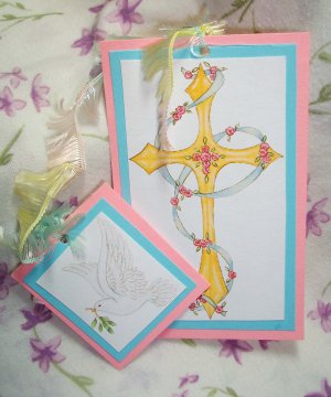 Cross & dove bookmark