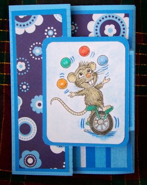Blue Birthday mouse card