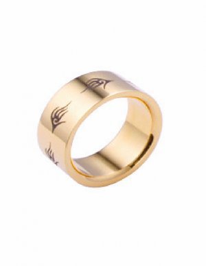 Free shipping--Gold-Plated Stainless Steel Band Ring