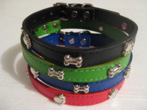 free shipping -- 6 pcs / lot soft pu pet collar pet supply