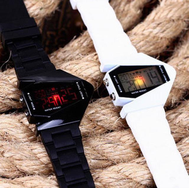 Free shipping---2 pcs/lot Fashion B-2 Spirit (the Stealth Bomber) shape Led watches