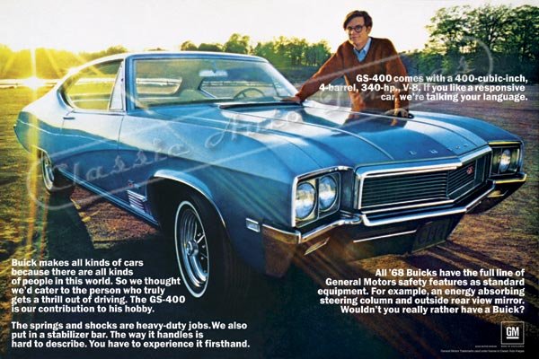 1968 Buick GS 400 Ad Digitized & Re-mastered Poster Print 