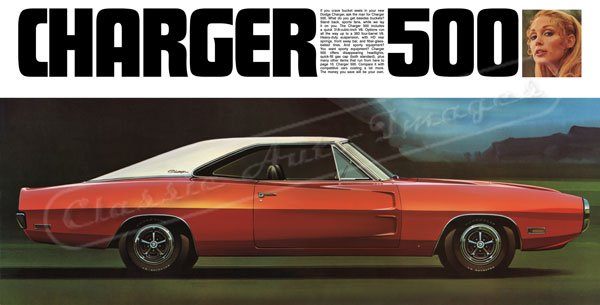 1970 Dodge Charger 500 Ad Brochure Digitized & Re-mastered Poster Print ...