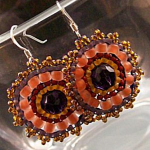 &acirc;��Melon Crush&acirc;�� earrings unique handcrafted artisan jewelry small circle pink purple beads dangle