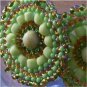 &acirc;��Key Lime Pie&acirc;�� earrings unique handcrafted artisan jewelry lime green bead circle dangle