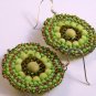 &acirc;��Key Lime Pie&acirc;�� earrings unique handcrafted artisan jewelry lime green bead circle dangle
