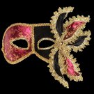 Black & Pink Masquerade Mask | Black Masquerade Mask