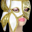 Gold Flower Mardi Gras Velvet Face Mask