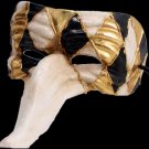 Ivory, Back & Gold Masquerade Mask