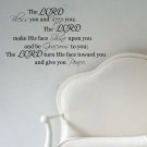 The LORD Bless You and Keep You Blessing Wall Words Design Decal FREE SHIPPING