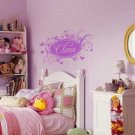 Personalized Springtime Wall Decal with Name Flowers Butterflies FREE SHIPPING