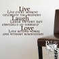 Live Every Moment Laugh Every Day Love Beyond Words Decal FREE US SHIPPING