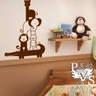 Baby Jungle Animal Stack Wall Design Decal FREE US SHIPPING You Choose Color