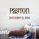 Personalized Baby Name Meaning Date of Birth Vinyl Wall Decal FREE SHIPPING
